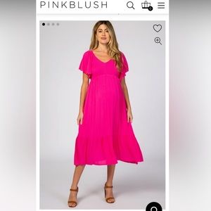Pink Blush Maternity midi dress, size small.